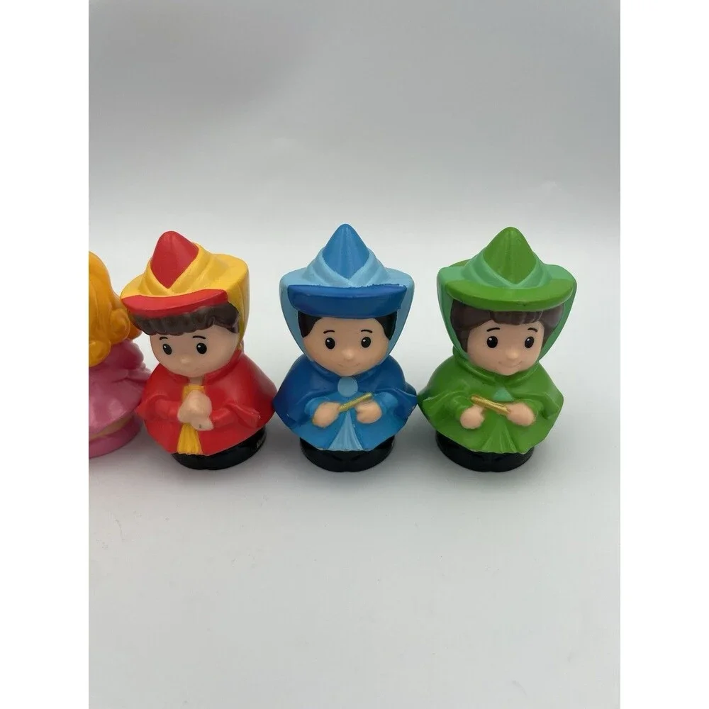 Fisher Price Little People Figures Sleeping Beauty 2 Aurora 3 Fairy Godmothers